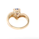 Tanzanite & Diamond Ring - Contemporary 14k Yellow Gold Triangular Mixed Cut .81 CT Gem - Estate 1990s Size 7 1/4 Baguette Fine Jewelry