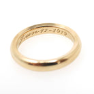 Dated 1919 Wedding Band - Edwardian Era 14k Yellow Gold 3.6 MM Domed Ring - Antique Hand Engraved Initials Size 6 3/4 Fine Bridal Jewelry