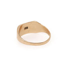 Letter "E" Ring - Retro 10k Yellow Gold Monogrammed Engraved Script Initial Signet - Circa 1940s Era Size 6 Personal Fine Pinky Midi Jewelry