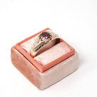 Edwardian Belcher Ring - Antique 8k Yellow Gold Red Garnet Gemstone - Circa 1900s Size 12 Solitaire Unisex Fine January Birthstone Jewelry