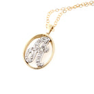 Letter "A" Necklace - Estate 14k Yellow & White Gold Initial Natural Diamonds - Contemporary Circa 2000s Personal Name Script Fine Jewelry