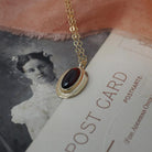 Antique Garnet Charm - Edwardian 10k Yellow Gold Stick Pin Conversion Pendant Necklace - Antique Circa 1910s January Birthstone Fine Jewelry