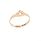 Antique Baby Ring - Edwardian 10k Yellow Gold Created Ruby Pinky Midi Band - Vintage Circa 1910s Size 3 Children's Fine Statement Jewelry