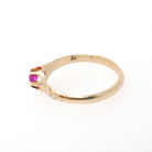 Antique Baby Ring - Edwardian 10k Yellow Gold Created Ruby Pinky Midi Band - Vintage Circa 1910s Size 3 Children's Fine Statement Jewelry