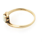 Vintage Opal Ring - Modernist 10k Yellow Gold Natural Gemstone Solitaire - Circa 1970s Size 6 3/4 Bypass October Birthstone Fine Jewelry