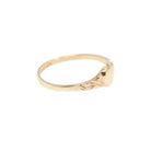 Heart Signet Ring - Mid Century 10k Yellow Gold Children's Midi Pinky Band - Vintage Circa Early 1960s Era Size 2.25 Fine Statement Jewelry