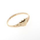 Heart Signet Ring - Mid Century 10k Yellow Gold Children's Midi Pinky Band - Vintage Circa Early 1960s Era Size 2.25 Fine Statement Jewelry