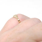 Heart Signet Ring - Mid Century 10k Yellow Gold Children's Midi Pinky Band - Vintage Circa Early 1960s Era Size 2.25 Fine Statement Jewelry