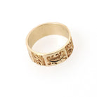 Antique Baby Cigar Band - Edwardian 10k Yellow Gold Decorative Flower Eternity Design Midi Ring - Circa 1900s Size 1 Children's Fine Jewelry