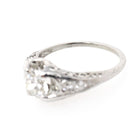 Vintage Engagement Ring - Art Deco Platinum 1.17 CTW Round Brilliant Diamond Filigree - Late 1930s Era Size 6 1/4 Bridal Design Fine Jewelry