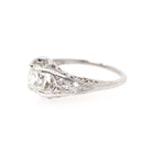 Vintage Engagement Ring - Art Deco Platinum 1.17 CTW Round Brilliant Diamond Filigree - Late 1930s Era Size 6 1/4 Bridal Design Fine Jewelry