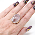 Vintage Scarab Ring - Mid Century 14k & 10k Yellow Gold Oval Carved Natural Amethyst Gem - Circa 1960s Size 9 Egyptian Revival Fine Jewelry