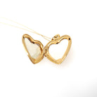 Floral Heart Locket - Contemporary 14k Gold Filled Engraved "Grandma" Pendant - Estate Circa 2000s Era Flower Photo Memory Keepsake Jewelry