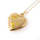Floral Heart Locket - Contemporary 14k Gold Filled Engraved "Grandma" Pendant - Estate Circa 2000s Era Flower Photo Memory Keepsake Jewelry