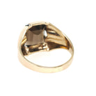 Smoky Quartz Ring - Mid Century Era 9k Yellow Gold Unisex Brown Rectangular Gemstone - Hallmarked 1952 Size 7 1/4 Fine Statement Jewelry
