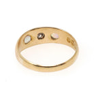 Antique Opal & Diamond Ring - Victorian 18k Yellow Gold Three Stone Natural Gemstone Band - Dated 1892 Size 7 1/2 Star Incised Fine Jewelry