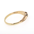 Antique Diamond Ring - Edwardian 10k Yellow Gold Natural .08 CT Round Brilliant Solitaire - Circa 1900s Size 8.25 Belcher Engagement Jewelry