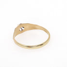 Antique Diamond Ring - Edwardian 10k Yellow Gold Natural .08 CT Round Brilliant Solitaire - Circa 1900s Size 8.25 Belcher Engagement Jewelry