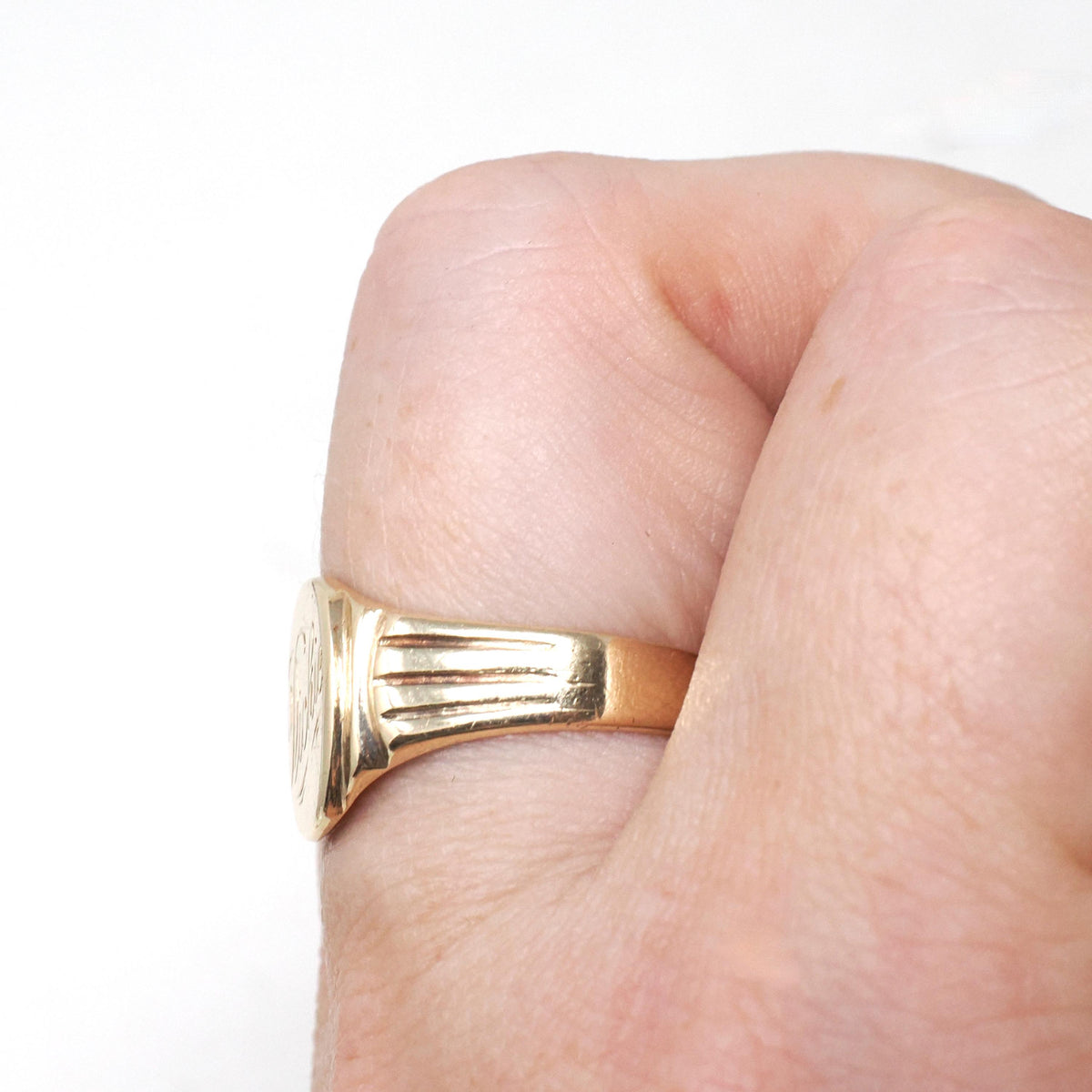 Vintage "Dickie" Signet Ring - Mid Century 10k Yellow Gold Engraved Name Shield - Circa 1960s Era Size 6 1/2 Fine Pinky Statement Jewelry