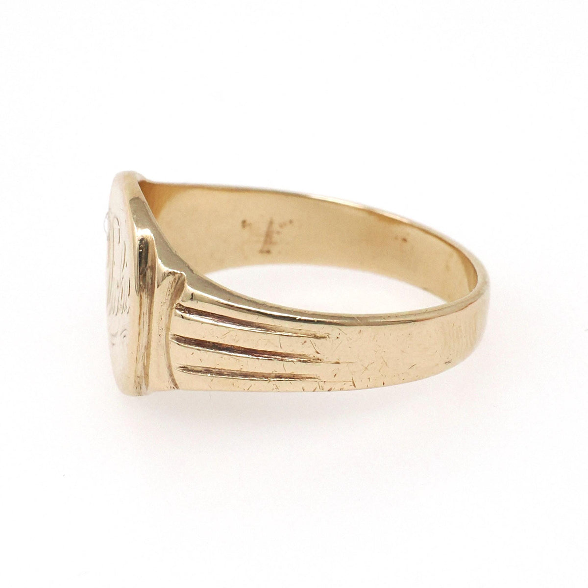Vintage "Dickie" Signet Ring - Mid Century 10k Yellow Gold Engraved Name Shield - Circa 1960s Era Size 6 1/2 Fine Pinky Statement Jewelry