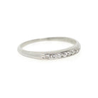 Mid Century Diamond Band - Vintage Platinum Natural .13 CTW Channel Wedding Band - Circa 1950s Era Size 6 1/2 Fine Bridal Stacking Jewelry