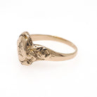 Edwardian Signet Ring - Art Nouveau 10k Yellow Gold Letter "L" Engraved Initial - Antique Circa 1910s Era Size 6.5 Old English Fine Jewelry