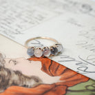 Antique Moonstone Band - Edwardian 14k Yellow Gold Five Spherical Adularescence Gemstones Ring - Circa 1910s Size 6 Fine Statement Jewelry