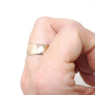 Antique Cigar Band - Edwardian 10k Yellow Gold Unadorned 6.9 MM Wide Ring - Circa 1910s Size 8 1/2 - Unisex Wedding Fine Statement Jewelry