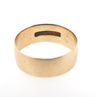 Antique Cigar Band - Edwardian 10k Yellow Gold Unadorned 6.9 MM Wide Ring - Circa 1910s Size 8 1/2 - Unisex Wedding Fine Statement Jewelry