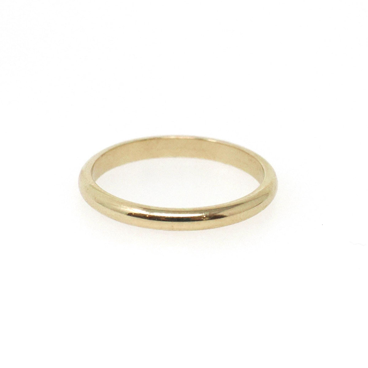 Contemporary Wedding Band - Estate 14k Yellow Gold 2.0 MM Domed Ring - Vintage Circa 1990s Era Size 5 Stacking Fine Bridal Jewelry
