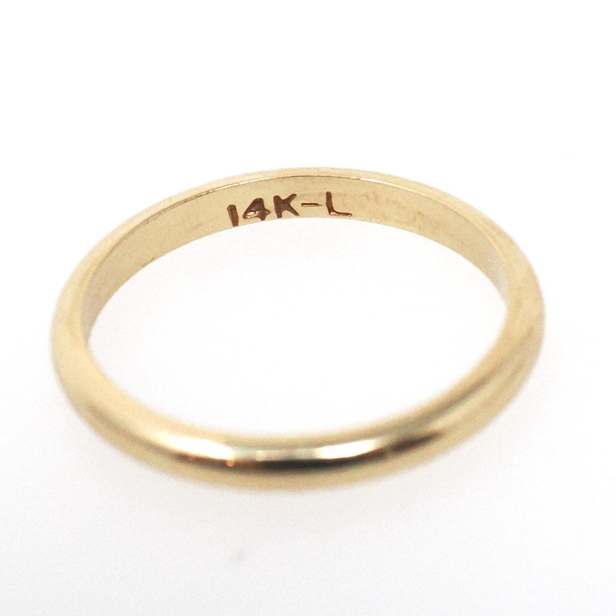 Contemporary Wedding Band - Estate 14k Yellow Gold 2.0 MM Domed Ring - Vintage Circa 1990s Era Size 5 Stacking Fine Bridal Jewelry