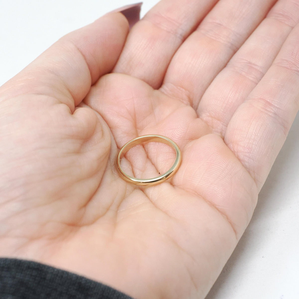 Contemporary Wedding Band - Estate 14k Yellow Gold 2.0 MM Domed Ring - Vintage Circa 1990s Era Size 5 Stacking Fine Bridal Jewelry