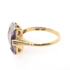 Vintage Amethyst Ring - Retro 10k Yellow And White Gold Fancy Cut Natural Gem - Circa 1940s Size 6 1/2 February Birthstone Fine B&F Jewelry