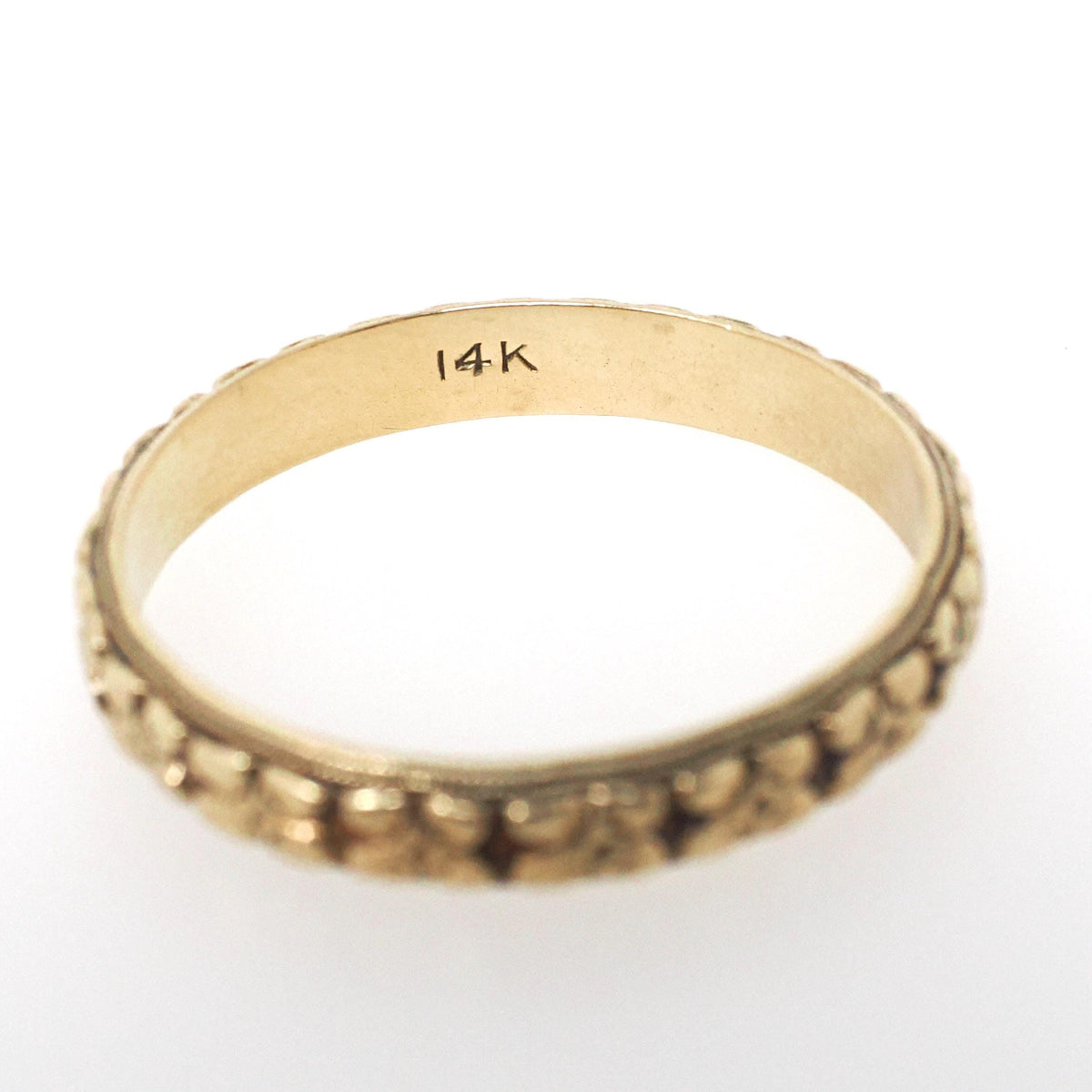 Vintage Orange Blossom Band - Art Deco 14k Yellow Gold 4 MM Floral Eternity Designs Ring - Circa 1930s Era Size 12 1/4 Stacking Fine Jewelry