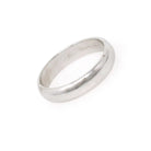 Vintage Wedding Band - Mid Century 14k White Gold 4.4 MM Half Round Unadorned Bridal Ring - Circa 1950s Era Size 8 Stacking Fine Jewelry