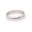 Vintage Wedding Band - Mid Century 14k White Gold 4.4 MM Half Round Unadorned Bridal Ring - Circa 1950s Era Size 8 Stacking Fine Jewelry