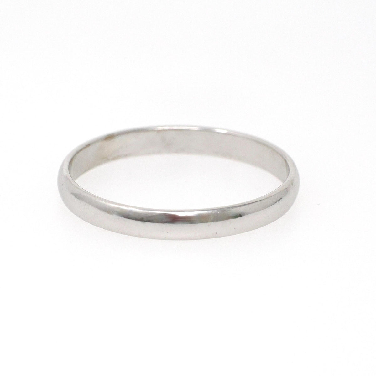 Vintage Wedding Band - Estate 14k White Gold 2.8 MM Half Round Ring - Contemporary Circa 1990s Era Size 9 3/4 Stacking Fine Bridal Jewelry