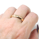Edwardian Wedding Band - Antique 14k Yellow Gold 4.6MM Half Round Ring - Dated 10-15-1912 Size 9 Inscribed Bridal Fine Stacking Jewelry