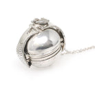 Estate Ball Locket - Modern Sterling Silver Expanding Globe Fob Pendant Necklace - Vintage Hinged Compartment Pendant Open Metal Orb Jewelry