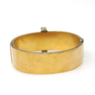 Etruscan Revival Bracelet - Victorian Gold Filled Industrial Style Hinged Bangle Design - Circa 1880s Era Filigree Patina Fashion Jewelry