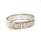English Buckle Bracelet- Antique Sterling Silver Dated 1887 Engraved Floral Paisley Bangle - Victorian Era Birmingham Fine Statement Jewelry