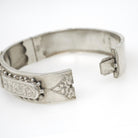 English Buckle Bracelet- Antique Sterling Silver Dated 1887 Engraved Floral Paisley Bangle - Victorian Era Birmingham Fine Statement Jewelry