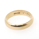 Vintage Wedding Band - Mid Century Era 14k Yellow Gold 5 MM Half Round Ring - Dated 10-10-53 Size 9 1/2 Stacking Fine Bridal Jewelry