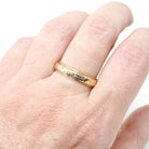 Eternity Flower Band - Mid Century 14k Yellow Gold 4.7 MM Half Round Stacking Ring - Circa 1950s Size 8 1/2 Milgrain Bridal Fine Jewelry