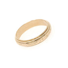 Eternity Flower Band - Mid Century 14k Yellow Gold 4.7 MM Half Round Stacking Ring - Circa 1950s Size 8 1/2 Milgrain Bridal Fine Jewelry