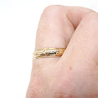 Eternity Flower Band - Mid Century 14k Yellow Gold 4.7 MM Half Round Stacking Ring - Circa 1950s Size 8 1/2 Milgrain Bridal Fine Jewelry