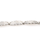 Forget Me Not Bracelet - Retro Sterling Silver Engraved Floral Panels 6.75 Inches - Vintage Circa 1940s Engraved Names Flower Family Jewelry