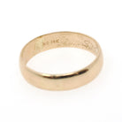 Gold Wedding Band - Contemporary Era 14k Yellow Gold 5.5 MM Half Round Ring - Dated 9-2-02 Size 10 1/2 Stacking Fine Bridal Unisex Jewelry