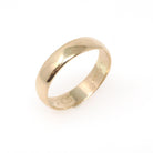 Gold Wedding Band - Contemporary Era 14k Yellow Gold 5.5 MM Half Round Ring - Dated 9-2-02 Size 10 1/2 Stacking Fine Bridal Unisex Jewelry