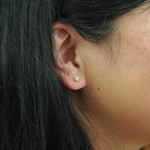 Natural Zircon Earrings - Contemporary 14k Yellow Gold Studs .20 CTW Pierced Posts - Estate Circa 2000s Era Blue Gemstones Fine Jewelry